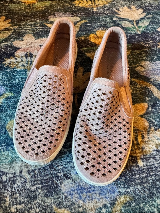 Skechers Shoes - Skechers Slip-On Perforated Sparkle Flats in Blush Pink